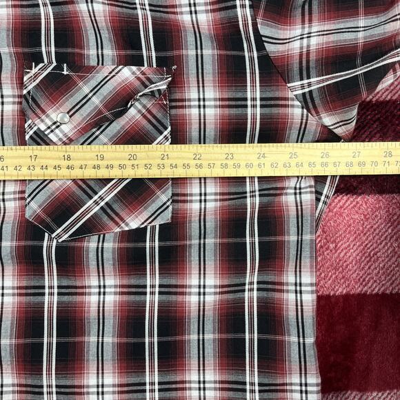 Ely Cattleman Pearl Snap Shirt Long Sleeve 2XL Mens Black Plaid Western Button - Picture 5 of 9